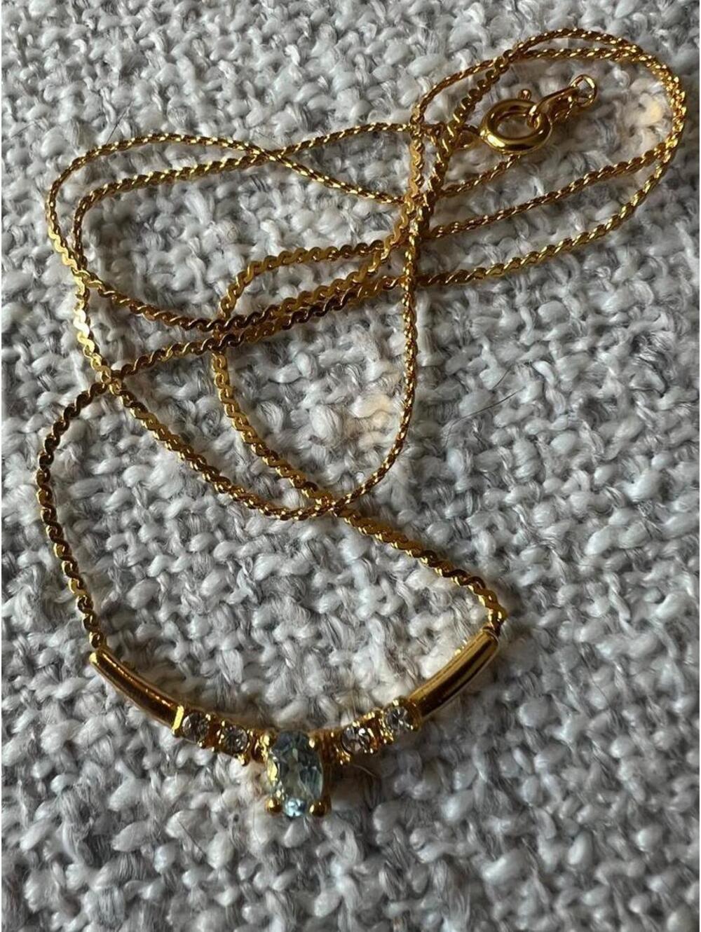 Smile Bar Rhinestone Necklace